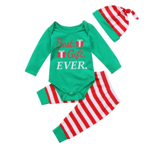 3pcs Set Infant Baby Boys Girls Christmas Clothes