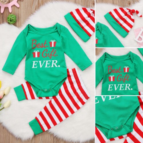 3pcs Set Infant Baby Boys Girls Christmas Clothes