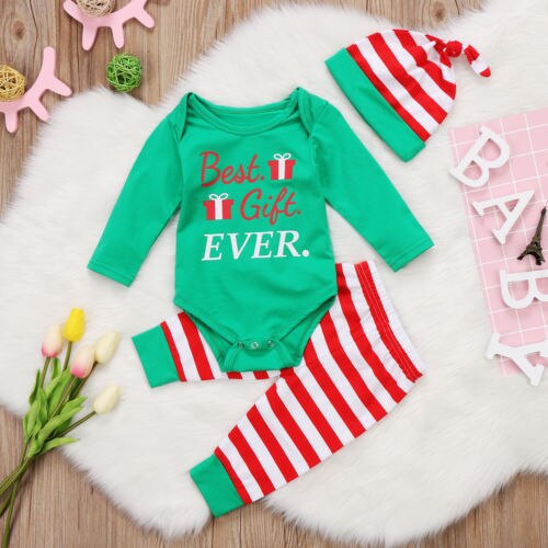 3pcs Set Infant Baby Boys Girls Christmas Clothes