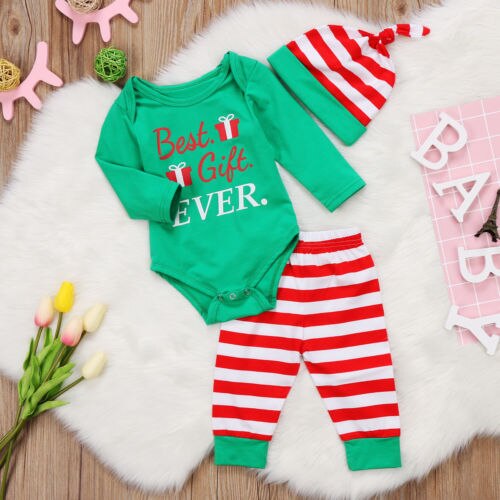 3pcs Set Infant Baby Boys Girls Christmas Clothes