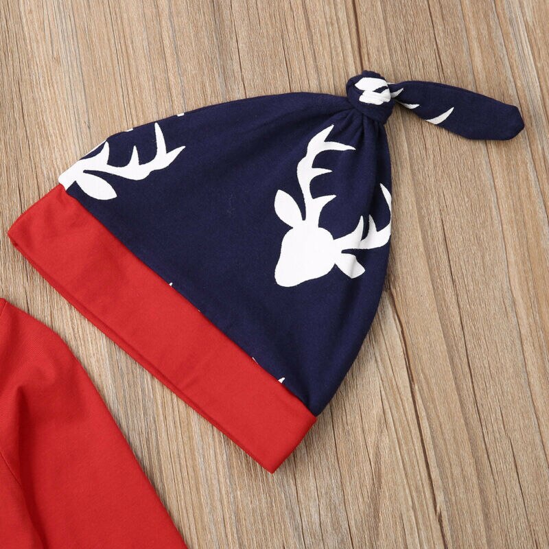 4PCS Newborn Baby Boy Girl Christmas Clothes Set