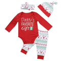 4PCS Set Newborn Baby Boy Girl Christmas Clothes