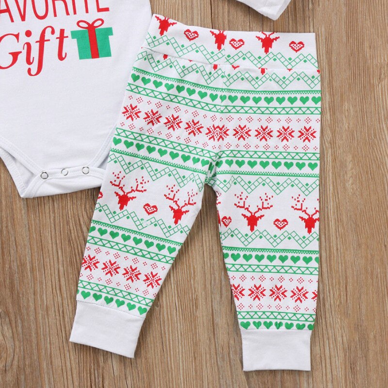 4PCS Set Newborn Baby Boy Girl Christmas Clothes