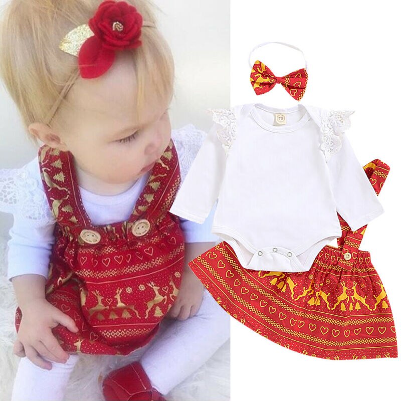 Lovely Christmas Clothes Sets Newborn Baby Girl