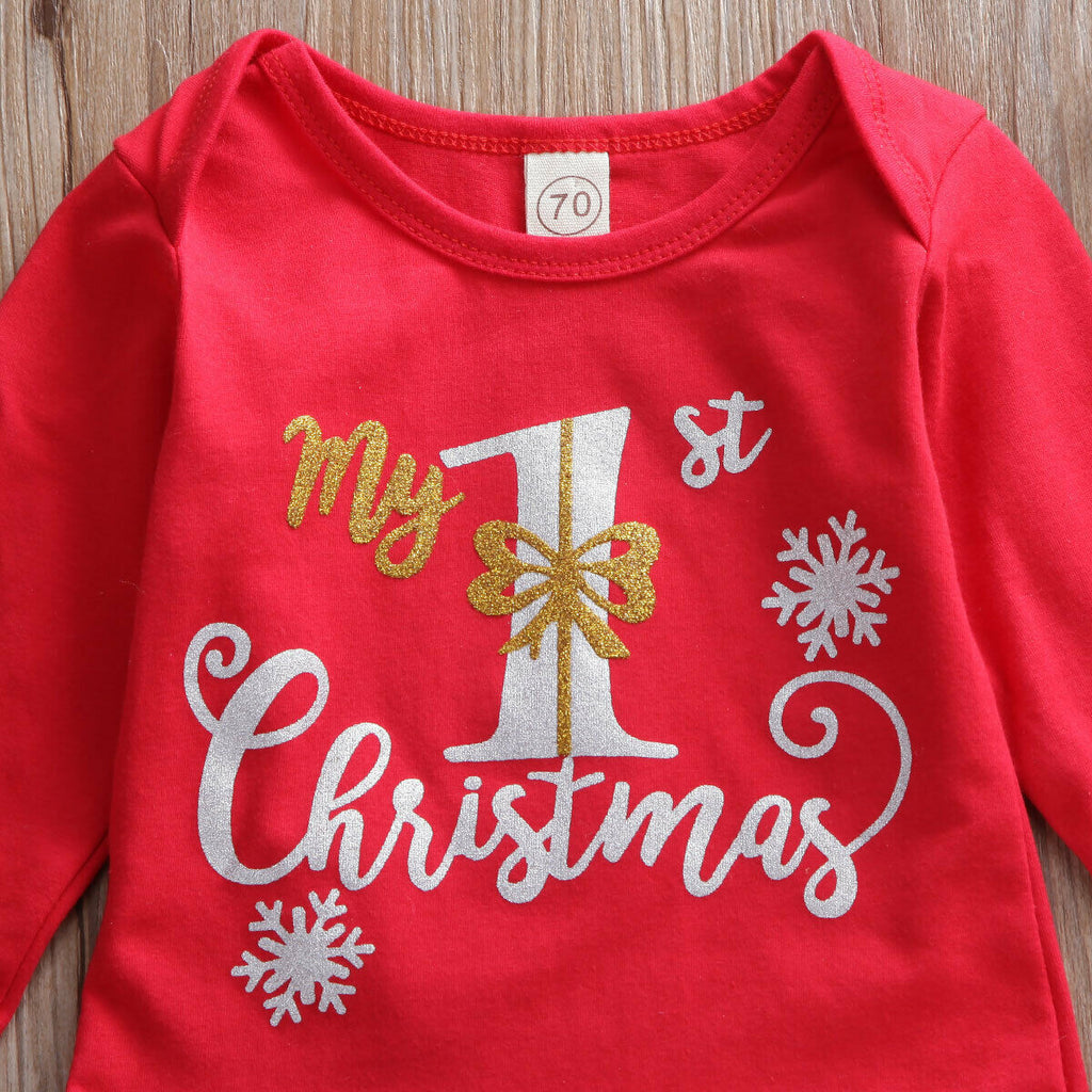 Newborn Baby Girl My 1st Christmas Clothes Sets