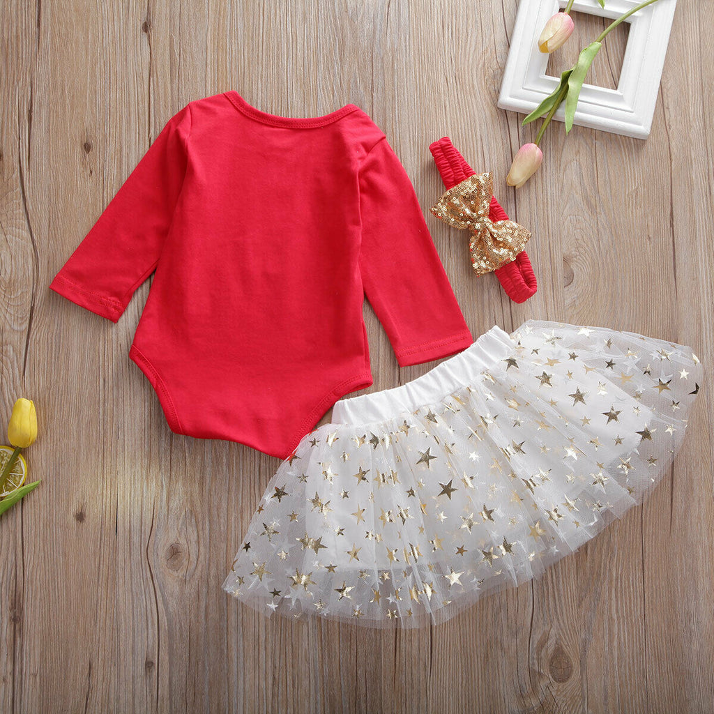 Newborn Baby Girl My 1st Christmas Clothes Sets