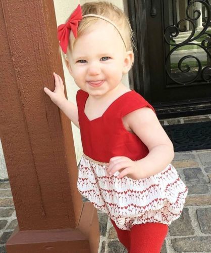 Newborn Infant Baby Girls Chrismtas Jumpsuit