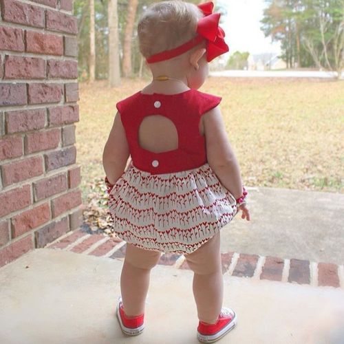 Newborn Infant Baby Girls Chrismtas Jumpsuit