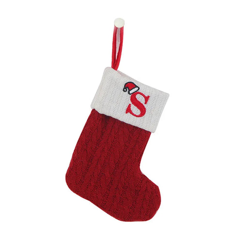 Christmas Socks Knitting Snowflake Letter Stocking Christmas