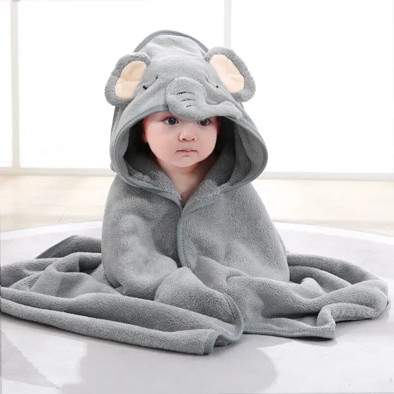Toddler Bathrobe Infant Bath Towel Boy Girl Blankets Swaddle With Hood