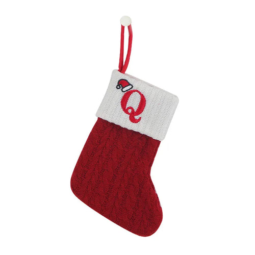 Christmas Socks Knitting Snowflake Letter Stocking Christmas