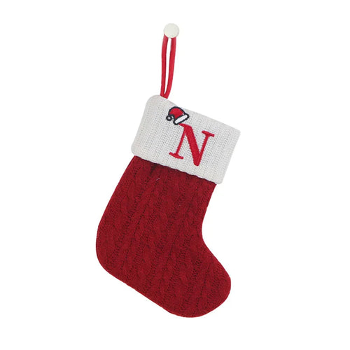 Christmas Socks Knitting Snowflake Letter Stocking Christmas