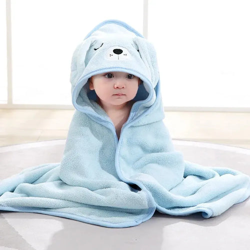 Toddler Bathrobe Infant Bath Towel Boy Girl Blankets Swaddle With Hood