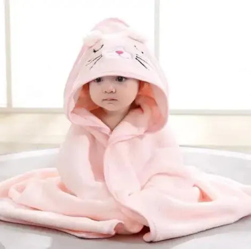 Toddler Bathrobe Infant Bath Towel Boy Girl Blankets Swaddle With Hood