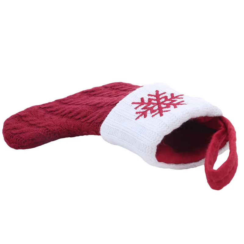 Christmas Socks Knitting Snowflake Letter Stocking Christmas