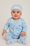 Top & Bootie Pajama with Cap Suit for kids-Blue (Size-8-9 YEAR) | D91